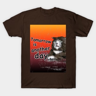 sad wet wise cat T-Shirt